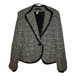 🖤✨ Anne Klein New‎ York Women's Tweed Blazer Jacket – Size 10 – Black/White